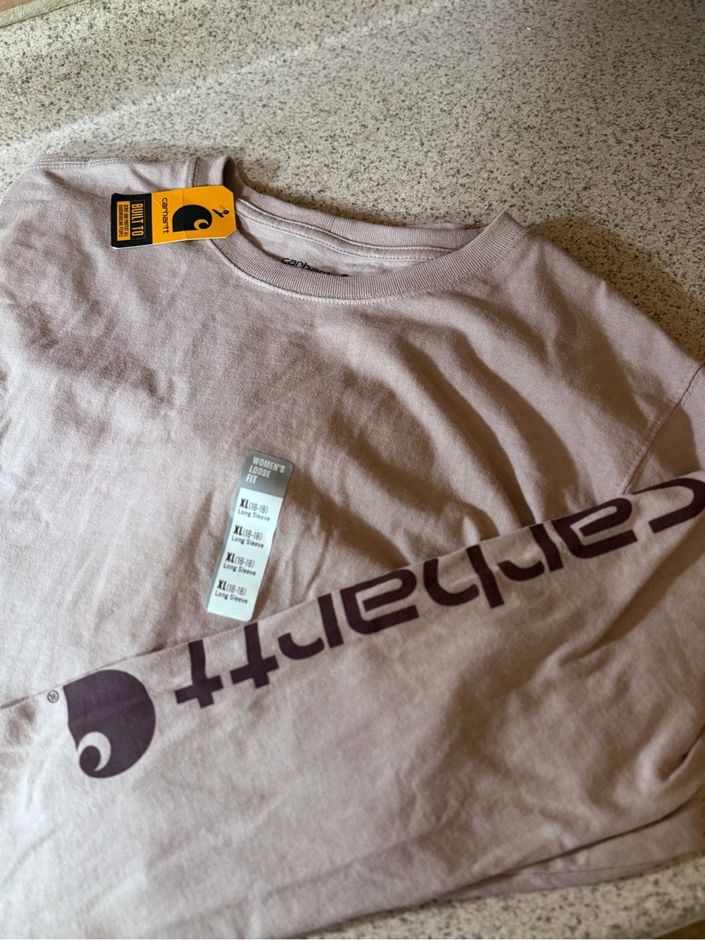 NWT Carhartt Women’s logo Long Sleeve Heavy T-Shirt  XL